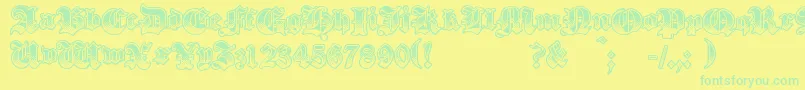 GothikSteel Font – Green Fonts on Yellow Background