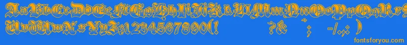 GothikSteel Font – Orange Fonts on Blue Background