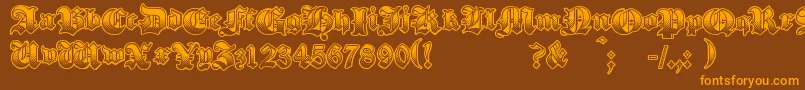 GothikSteel Font – Orange Fonts on Brown Background