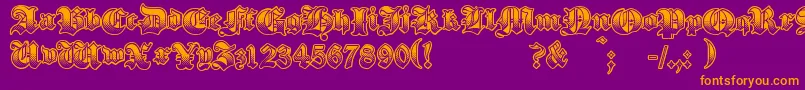 GothikSteel Font – Orange Fonts on Purple Background