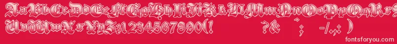 GothikSteel Font – Pink Fonts on Red Background