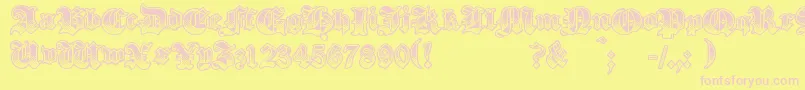 GothikSteel Font – Pink Fonts on Yellow Background