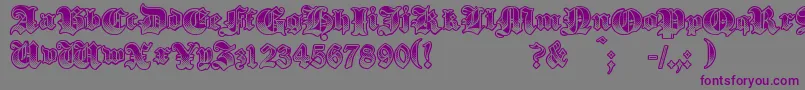 GothikSteel-Schriftart – Violette Schriften auf grauem Hintergrund