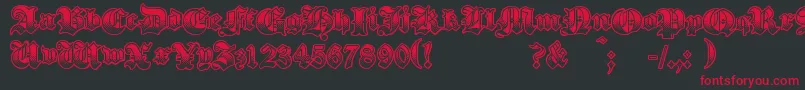 GothikSteel-Schriftart – Rote Schriften auf schwarzem Hintergrund