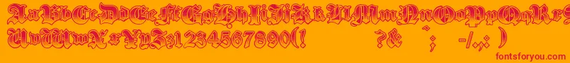 GothikSteel Font – Red Fonts on Orange Background