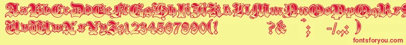 GothikSteel Font – Red Fonts on Yellow Background