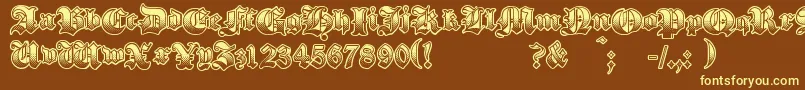 GothikSteel Font – Yellow Fonts on Brown Background