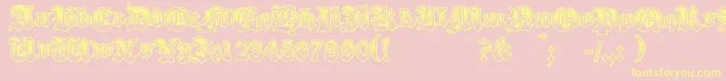 GothikSteel Font – Yellow Fonts on Pink Background