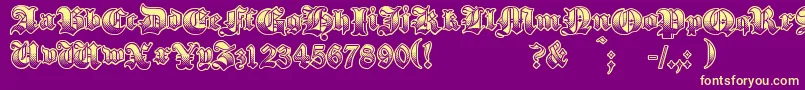 GothikSteel Font – Yellow Fonts on Purple Background