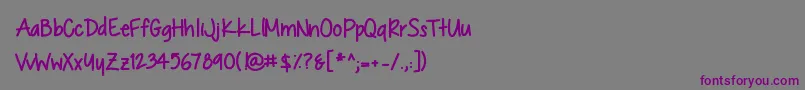 Шрифт ChocolateCoveredRaindropsBold – фиолетовые шрифты на сером фоне