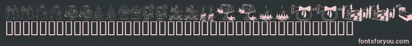 KrChristmas2002Dings1 Font – Pink Fonts on Black Background