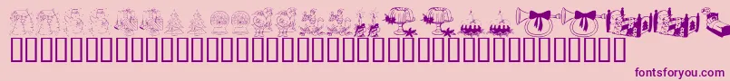 KrChristmas2002Dings1 Font – Purple Fonts on Pink Background