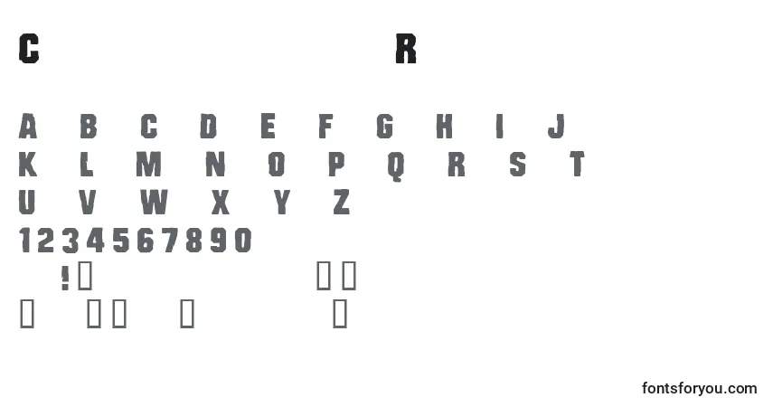 Schriftart CfbadcopsRegular – Alphabet, Zahlen, spezielle Symbole