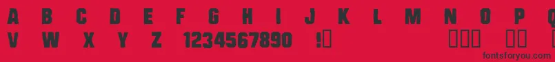フォントCfbadcopsRegular – 赤い背景に黒い文字