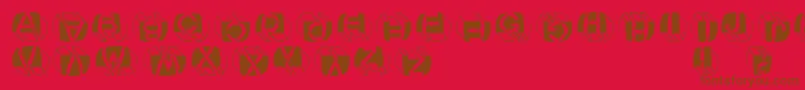Letterbuildingsroundcontrast Font – Brown Fonts on Red Background
