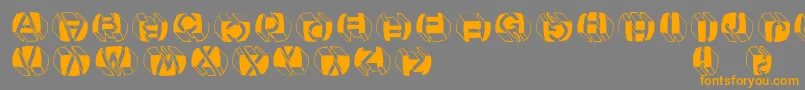 Letterbuildingsroundcontrast Font – Orange Fonts on Gray Background