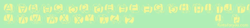 Letterbuildingsroundcontrast Font – Yellow Fonts on Green Background