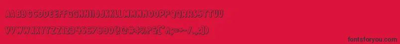 Excelsiorcomics3D-Schriftart – Schwarze Schriften auf rotem Hintergrund