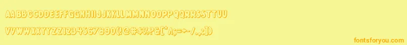 Excelsiorcomics3D Font – Orange Fonts on Yellow Background