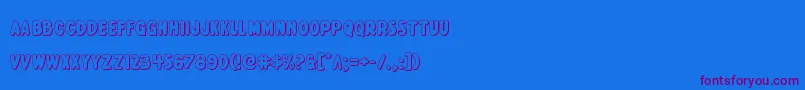 Excelsiorcomics3D-Schriftart – Violette Schriften auf blauem Hintergrund