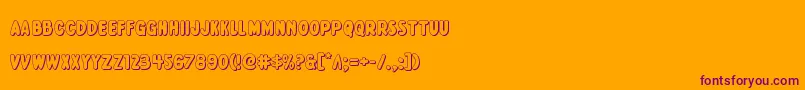 Excelsiorcomics3D Font – Purple Fonts on Orange Background