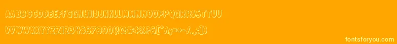 Excelsiorcomics3D Font – Yellow Fonts on Orange Background