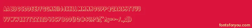 Excelsiorcomics3D Font – Yellow Fonts on Red Background