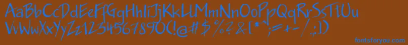Jkb35C Font – Blue Fonts on Brown Background