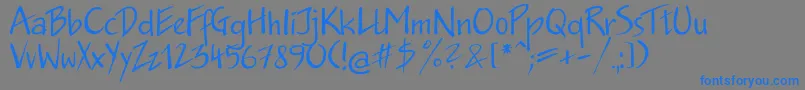 Jkb35C-Schriftart – Blaue Schriften auf grauem Hintergrund