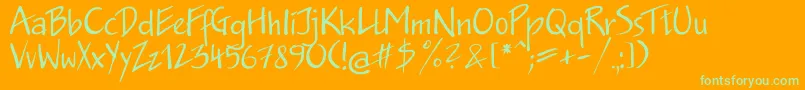 Jkb35C Font – Green Fonts on Orange Background
