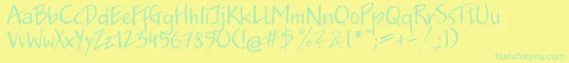 Jkb35C Font – Green Fonts on Yellow Background