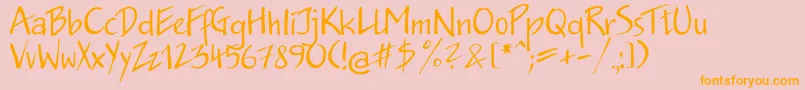 Jkb35C Font – Orange Fonts on Pink Background