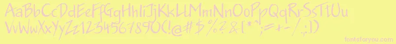 Jkb35C Font – Pink Fonts on Yellow Background
