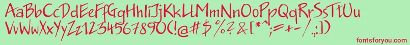 Jkb35C Font – Red Fonts on Green Background