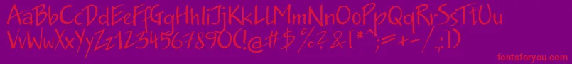 Jkb35C Font – Red Fonts on Purple Background
