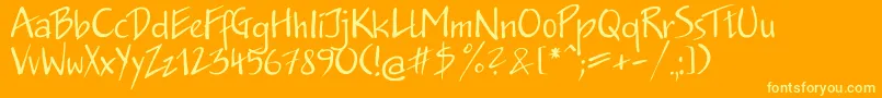 Jkb35C-Schriftart – Gelbe Schriften auf orangefarbenem Hintergrund