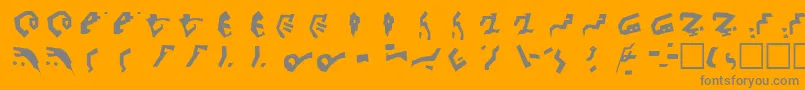 Fonte DecepticonGraffiti – fontes cinzas em um fundo laranja
