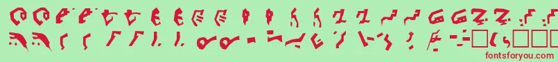 Fonte DecepticonGraffiti – fontes vermelhas em um fundo verde