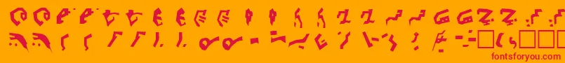 Czcionka DecepticonGraffiti – czerwone czcionki na pomarańczowym tle