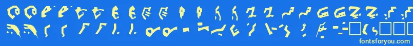 Fonte DecepticonGraffiti – fontes amarelas em um fundo azul