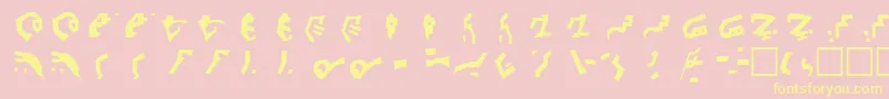 Fonte DecepticonGraffiti – fontes amarelas em um fundo rosa