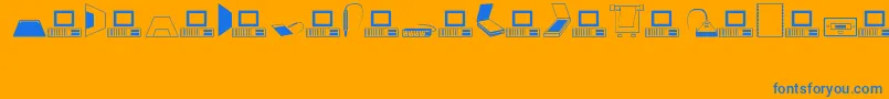 Computer Font – Blue Fonts on Orange Background