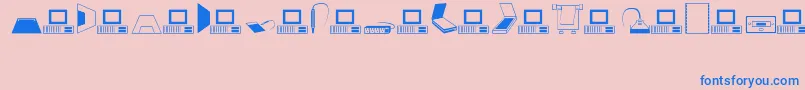 fuente Computer – Fuentes Azules Sobre Fondo Rosa