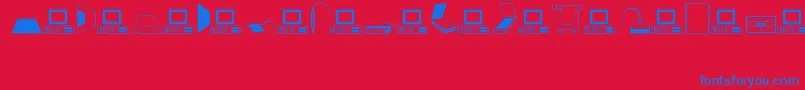 フォントComputer – 赤い背景に青い文字