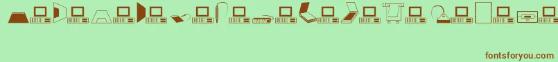フォントComputer – 緑の背景に茶色のフォント