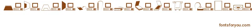 フォントComputer – 白い背景に茶色のフォント