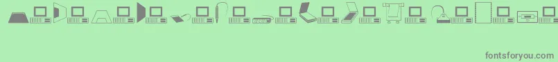 フォントComputer – 緑の背景に灰色の文字