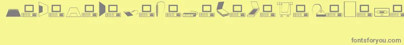 Computer Font – Gray Fonts on Yellow Background