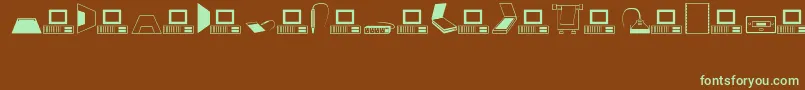 Czcionka Computer – zielone czcionki na brązowym tle