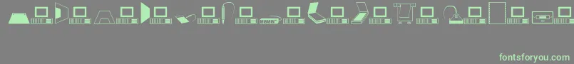 Computer Font – Green Fonts on Gray Background